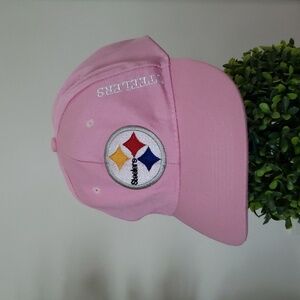 Steelers NFL baseball hat, pink, hook in loop adjustable back, cotton, OS